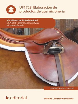 cover image of Elaboración de productos de guarnicionería. TCPF0110